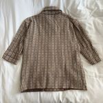 ZARA Double Breasted Houndstooth Blazer Brown 3/4 Sleeve Soft Size S Photo 3