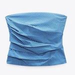 ZARA NWT  STRIPED STRAPLESS TOP Photo 0