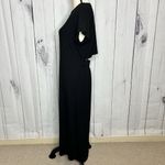 Fifteen Twenty Black Knit Midi T-Shirt Hem Dress Cap Sleeve Sz S Open Back Photo 3