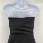 White House | Black Market WHBM Strapless Bubble Hem Dress Sz 2 Black Hoco Holiday Satin Pleats Cocktail Photo 7