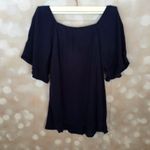 Cloud Chaser  Navy Blue Blouse with Floral Embroidery  Photo 1