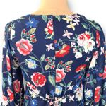 Betsey Johnson Bambi Garden Navy Floral Bell Sleeve Babydoll Mini Dress Size 6 Photo 7
