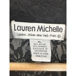 Lauren Michelle XL Black Lace Open Front Cardigan White Embroidery Photo 4