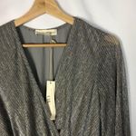 Lovestitch Shooting Star Metallic Wrap Long Sleeve Mini Dress S Photo 3