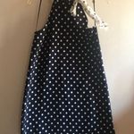 ZARA Pre- Loved -  Xsmall Halted Polka Dot Dress - Navy Blue/off White Photo 2