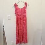 TRIBAL Poppy Red Sleeveless Tie Strap Midi Dress‎ size Medium Pink Photo 3