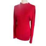 JOSEPH A womens red mock turtleneck womens fitted tight knit sweater size large Photo 1