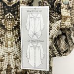 Figueroa and Flower New  Snake Paisley Print Mix Button Down Blouse Tan Photo 16