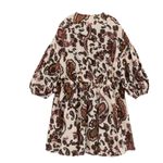 ZARA Paisley Print Lace Up Waist Shirt Dress For Women Chic Retro Size Medium Photo 11