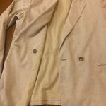 Banana Republic  14 Cream/tan Linen blend Blazer Double Breasted Suit Jacket Photo 5