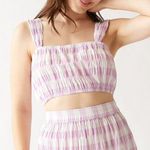 PacSun NEW purple gingham plaid crop tank top Photo 0