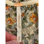 Free People  Scoop Neck Button Front Floral Puff Sleeve Boho Mesh Blouse Medium Photo 6