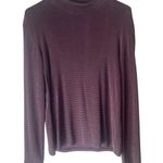 Western Collection Vintage 90s Purple Striped Stretch Semi Sheer Long Sleeve Top Size XL Photo 0