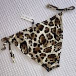 Vitamin A ELLE Side Tie String Bikini Bottoms Size 14DD Leopard Cream Black Tan Photo 8