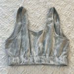 ZARA Medium Grey White Tie Dye Crop Top Loungewear Bralette Boho Sports Bra Photo 5