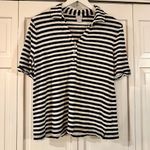 Chico's Chico’s 100% linen striped utility polo shirt size L Photo 1
