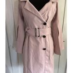 Elliatt Pink Off Shoulder Belted Trench Coat Style Dress w/wire Bodice Size S Photo 3