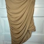 H:ours  Tan Asymmetrical Mini Skirt Photo 0
