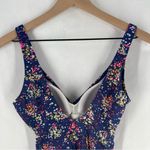 Boden Slimming One Piece‎ Blue Multicolor Floral Print Swimsuit Size 4 Photo 6