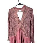 Free People  Tell Tale Dusty Mauve Lace Tunic Dress Size‎ Small Photo 1