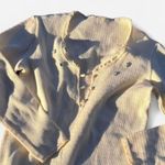 None Vintage cream sweet dainty floral pearl front knit top Photo 2