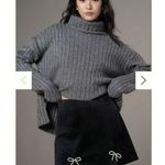 Avec Les Filles Anthropologie  Bow Embellished Slit Mini Skirt Size: XS Photo 0