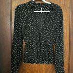 Free People Colette Printed Top Black White Size M Photo 1