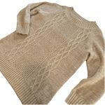 L.L.Bean Womens Beige Neutral 3/4 Sleeve Fisherman Cable Sweater Size XS Photo 0