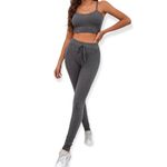 SheIn  tall SZ S open front cardigan, top and leggings lounge set Photo 2