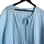 Rose & Rhyme Women Top 1X Light Blue Eyelet Embroidered Linen Blend Boho Cottage Photo 8