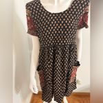 Doll Style Vintage S. Roberts Rayon Dress Black Brown Fall Fashion L/XL Size L Photo 5