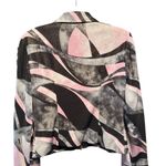 Joseph Ribkoff  Metallic Blazer 10 EUC Pink Black Zip Front Ruched Photo 3