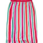 J.Crew NWT Pleated A-Line Midi in Red Green Multi Watermelon Stripe Skirt 2 Photo 0