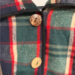 Classic LIB NY Plaid Wool ponco with Wooden Buttons one size Red Size M Photo 1