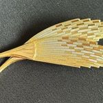 Miriam Haskell EUC vintage goldtone leaf design brooch.Functioning pin & stamped Gold Photo 0
