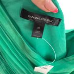 Banana Republic  Size M Radiant One Shoulder Dress Kelly Green Accordion‎ Pleat Photo 3