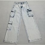 Forever 21  Premium Denim Cargo Jeans 25 Women Light Relaxed Fit Straight Leg Y2K Photo 0