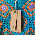 POL NWT  Colorful Crochet Cowl Sweater Photo 6