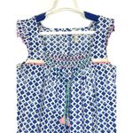 Matilda Jane Adventure Begins Womens Wandering Waters Top Blue Smocked Small Photo 3