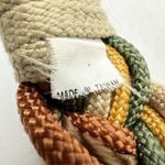 Vintage Rope Hammered Metal Belt Small (S) Boho Braided Artisan Statement 🌾 Brown Photo 2