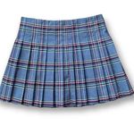 No Boundaries  Skirt Micro Mini Gray Magenta Plaid Pleated Retro Tennis Prep Photo 0