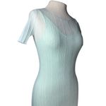 SIMKHAI Jett Short Sleeve Mini Dress in Seafoam Small New Womens Sheath Ruffle Blue Photo 7