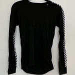 Helly Hansen Womens Black Long Sleeve Athletic Top Striped Sleeve XS TP Photo 0