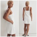 Madewell  Denim Square-Neck Sleeveless Mini Dress in Tile White Photo 1