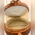Round Rattan Straw Bag Wicker Purse Boho Bag for Women Cross Body Cottagecore Brown Photo 3