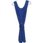 Leota Whimsical Belted Sleeveless Dress Large Blue Polka Dot Boho Coastal Event Photo 2