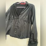 Gloria Vanderbilt  Black Satin Blazer Photo 4