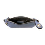 Joy Susan  Leather Wristlet Crossbody Bag – Slate Blue / Gray – Removable Straps Photo 2