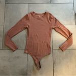 Abercrombie & Fitch  Ribbed Longsleeve Bodysuit in Brown Photo 1