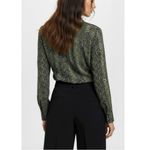 FAVORITE DAUGHTER The Take Me Seriously Long Sleeve Satin Top, Serpiente, Small Black Photo 2